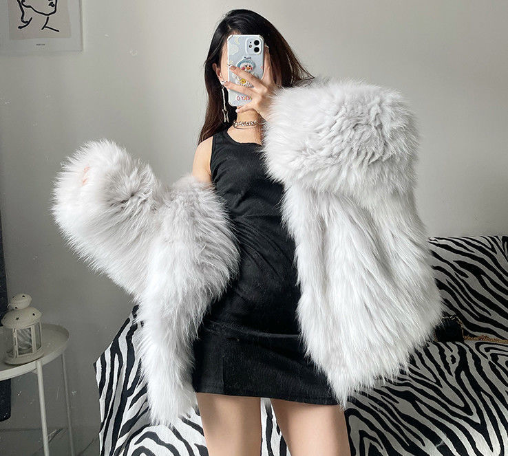 Big fluffy faux fur coat best sale